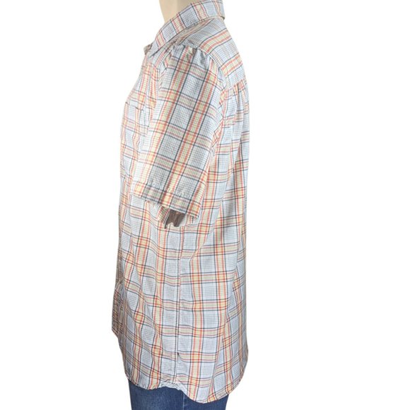 North Face Men's Large Short Sleeve Plaid Button Front Casual Shirt - Picture 4 of 11